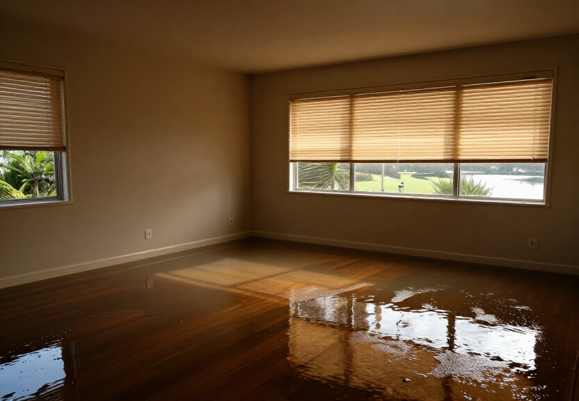 Warped floorboards in a Mount Lewis property due to water damage